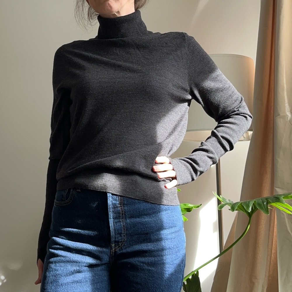COS Wool Turtleneck Sweater | Charcoal Grey | Size Small